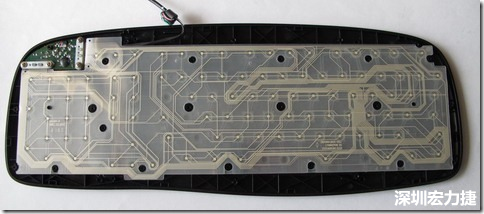 現(xiàn)在的電腦鍵盤拆開(kāi)被蓋后就只看到一片約5mmx3mm的電路板及兩片取代原本電路板的PTF。