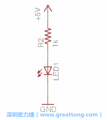 如圖所示放置一個(gè)開(kāi)關(guān)（switch）、10K電阻器（10k resistor）和0.1μF的電容（0.1μF capacitor），并把開(kāi)關(guān)的一端連到接地端上。