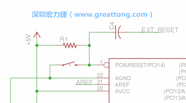 很多PCB設(shè)計(jì)者的設(shè)計(jì)不符合人體工學(xué)，他們使用很小的按鈕、不方便的元件配置和難以解讀的標(biāo)簽，千萬(wàn)不要變成這樣！這次我們的設(shè)計(jì)有一個(gè)大小合適的重置按鈕（reset button）和可以清楚辨認(rèn)是否已經(jīng)接上電源的LED指示燈。