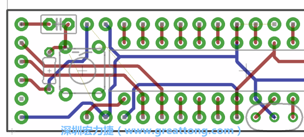 4.2. 然后在電路板的背面進行布線。