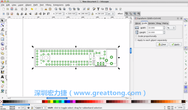 首先，你需要取得電路板設(shè)計圖的PNG圖檔，才能在上面進(jìn)行繪制。這件事做起來比用說的難上許多，而其中一種方法如下所示（我們會先假設(shè)你正在使用Inkscape向量繪圖工具）。