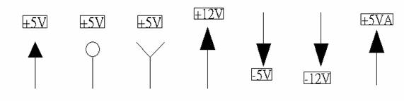 電源符號(hào)有下列幾種，可使用鍵盤 [Ctrl + Tab] 鍵切換：