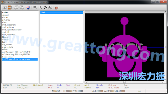 目前這個Library IT_robot_logo_new.mod 只有一個footprint。如何增加更多footprint 到這個library 中呢?